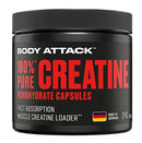 Body Attack 100% Pure Creatine Monohydrate Capsules, 240 Caps
