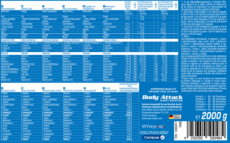 Body Attack Power Protein 90, 2000g Dose