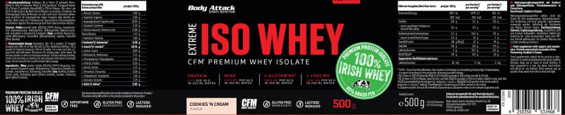 Body Attack Extreme ISO Whey, 1800g Dose