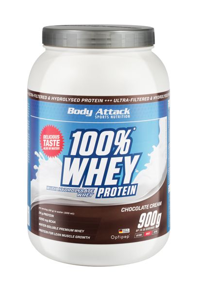 Body Attack 100% Whey Protein, 900g Dose